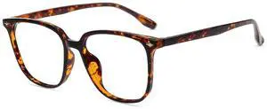 Firmoo Blue Light Blocking Glasses for Woman/Men, Lightweight TR90 Square Frame Computer Gaming & Phone Glasses Tortoise