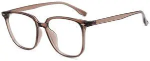 Firmoo Blue Light Blocking Glasses for Woman/Men, Lightweight TR90 Square Frame Computer Gaming & Phone Glasses Brown