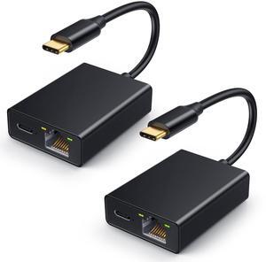 ELECTOP Ethernet Adapter for Chromecast with Google TV, USB Type C to RJ45 Ethernet Network Adapter Compatible with Google TV Chromecast HD/4K, 2 Pack