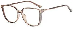 Firmoo Blue Light Glasses for Women/Men, Computer Blue Light Blocking - Lightweight TR90 Square Frames Brown