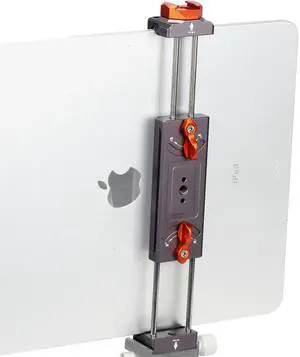 Metal iPad Tripod Mount Adapter, Tablet Holder with Rotatable Cold Shoe Mount - Compatible with iPad Pro, Air, Galaxy Tab, iPhone