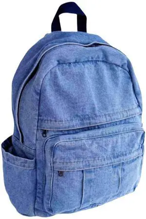 GAMLFL Light Wash Denim Jean Backpack for Women & Men Retro Aesthetic Rucksack Basic Backpack for High School/College Students Travel Laptop Bag