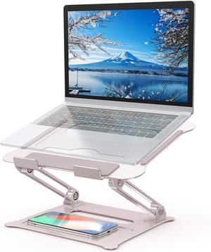 DUCHY Laptop Stand, Ergonomic Laptop Riser Computer Stand,Adjustable Laptop Holder Height from 2.1" to 13.8", Supports up to 22lbs,Compatible with MacBook, All Laptops Tablets 10-17(Rose Gold)