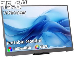 gogtesi 15.6 Inch Portable Monitor FHD 1080P with Stand, IPS Display for PC, MAC, Phone, Switch, PS, Xbox with USB-C & HDMI (Without Adapter)