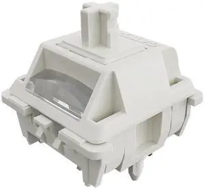 Gateron Smoothie Keyboard Switch for Mechanical Gaming Keyboard,Linear 40gf 5-Pin Factory Pre-lubed 22mm Dual-Stage Spring RGB LED Full POM White Keyboard Switch(Smoothie 72PCS)