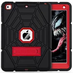 Grifobes for iPad 6th/5th Generation Cases 2018/2017, for iPad Air 2 Case 2014 9.7 inch, Heavy Duty Shockproof Rugged Protective i Pad 5 6 Gen 9.7" Case with Stand for Kid Boy(Black+Red)