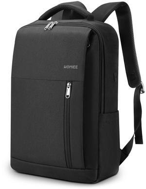 HOMIEE 17 Inch Laptop Backpack Slim Durable Business Backpack with USB Charging Port, Lightweight Casual Daypack for College Work Travel Men Women, Black