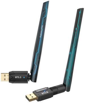 100-150M Long Range Bluetooth 5.3&5.4 Adapter for PC, Wireless USB Dongle w/ 5dBi Antenna for Laptop Desktop Windows 11 10 8.1 7, Plug n Play Bluetooth Headphones Headset Speaker Mouse Keyboard Printe