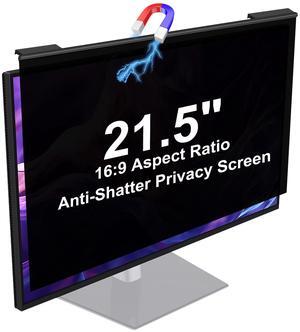 Hoktods Magnetic Hanging Computer Privacy Screen Filter 21.5-22 Inch, Removable Aluminum Alloy Privacy Shield for 16:9 Widescreen Monitor, Eye Protection Anti Glare Blue Light Filter