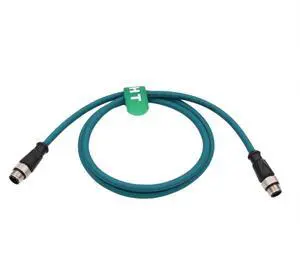 HangTon Sensor Ethernet Data Cable M12 D-Coded 4 Pin to 4 Pin for Sick Profinet EtherCat Automation Industrial Network CAT5e Flexible Shield Waterproof 1M