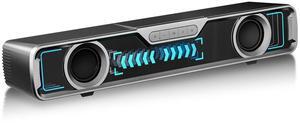 HATSUTEC Computer Speakers for Desktop PC/Laptop/Monitor,Compact Wired USB Powered Bluetooth Desk Soundbar with Microphone for Home Office Gaming, 10W Speaker/RGB Lights/Crystal Stereo/Enhanced Bass