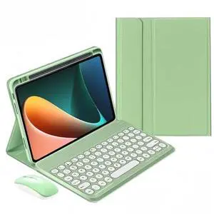 kaidisen Keyboard Case for iPad Air 13" (M3)/ Air 13" (M2) /iPad Pro 12.9" 6th/5th/4th/3rd Generation Case with Keyboard Bluetooth Mouse, Detachable Candy Color Round Key,Mint Green
