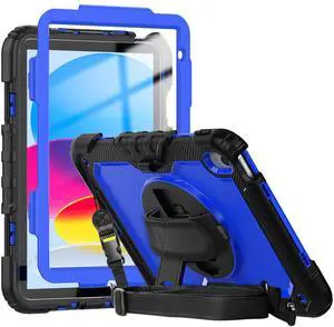 Herize Case for iPad 11th (A16) 2025/10th Generation 2022 for Men Boys Construction Workers with Screen Protector | 3 Layer Shockproof Rugged Sturdy Rubber Protective Case W/Stand