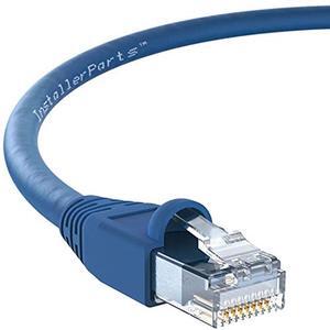 InstallerParts Ethernet Cable CAT6A Cable UTP Booted 35 FT - Blue - Professional Series - 10Gigabit/Sec Network/High Speed Internet Cable, 550MHZ