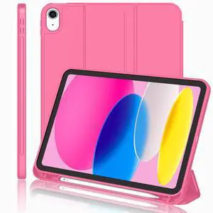 iMieet iPad (A16) Case 11th Gen/iPad 10th Generation Case [11-Inch 2025/10.9 Inch 2022] with Pencil Holder, Trifold Stand Smart Cover with Soft TPU Back,Auto Wake/Sleep(Watermelon)