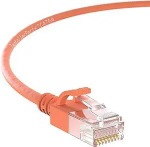 InstallerParts Ethernet Cable CAT6A Slim Cable UTP Booted 7 FT (10 Pack) - Orange - Professional Series - 10Gigabit/Sec Network/High Speed Internet Cable, 550MHZ, 28AWG