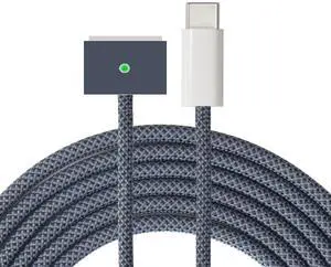 iPartsleader Braided 140W USB-C to Magnetic 3 Power Cable, Compatible with MacBook Pro M1/M2/M3 Pro/Max 14"/16" 2021/2022/2023 & MacBook Air 13.6"/15.3" M2/M3 2022/2023/2024-6.6ft (Midnight)