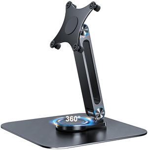 JUNEBOX Portable Monitor Stand VESA 75x75mm Holes M4 Anti-Loss Screws, Aluminum Alloy Base, Fits 7"- 18", 15.6" 16" 17" 17.3" 18" Inch Small Monitors Lay Flat, Black Desk Mount (Not Fits100x100mm)