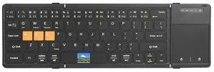 JOMAA Foldable Bluetooth Keyboard with Trackpad Silent Rechargeable, Full-Size Portable Travel Keyboard for iPad/iPhone/Smartphone/Tablet/PC/Laptop (Black)