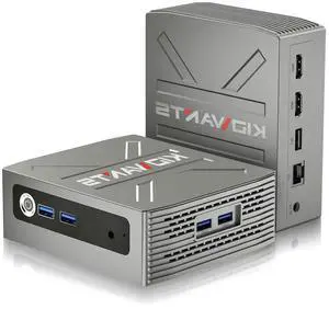 kidwants KG1 Mini PC N4000(up to 2.6GHz), 8GB LPDDR4 RAM/128GB eMMC, Mini Desktop Computer Support 4K Dual Display, WiFi 5, BT 5.0, and USB 3.0 (Grey)