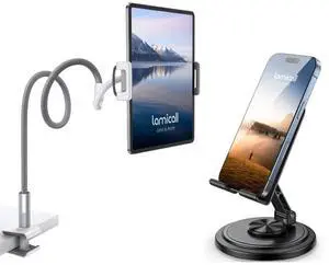 Lamicall Gooseneck Tablet Holder 360 Rotating Adjustable Phone Stand for Desk