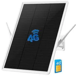 Solar Powered 4G LTE Modem Router,Outdoor Wireless Router with SIM Card Slot,Free Trial Plan Or Plug Sim Card,Mobile Hotspot 2.4GHz Wi-Fi 150Mpbs,2-External Antennas,Modem for Any Operator (33*25cm)