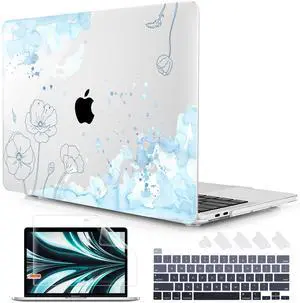 Lepeoac Case for MacBook Pro 13 inch with/Without Touch Bar (2016-2022, M2 A2338 M1 A2289 A2251 A2159 A1989 A1706 A1708), Hard Shell + Keyboard Cover + Dust Plug, Abstract Floral