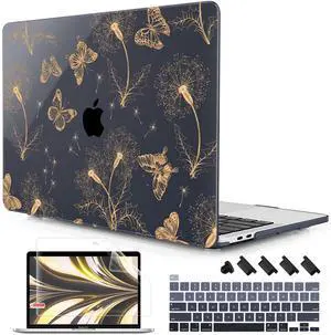 Lepeoac for MacBook Pro 16 inch Case 2019 2020 Release Model A2141, Plastic Hard Shell Cover with Keyboard Cover for MacBook Pro 16 inch with Touch Bar & Touch ID - Butterflies