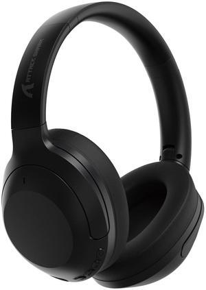 Attack Shark G300 Wireless Bluetooth Headphone with ENC Noise Cancellation, Rechageable Over Ear Headset for PC Mac Game Travel Class Home Office, 3.5MM Audio Jack, Light Black