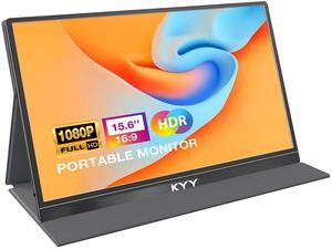 KYY Portable Monitor 15.6in FHD 1080P Laptop Monitor USB C HDMI Gaming Ultra-Slim IPS Display w/Smart Cover & Speakers, for Laptop Mac (K3-B-4)