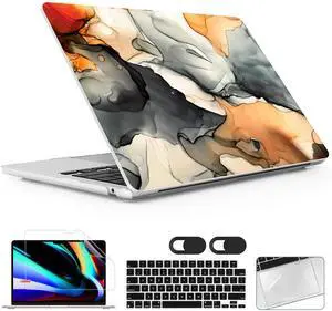 Lepeoac for MacBook Air 15 inch Case 2023 2024 2025 Release A3241 M4 A3114 M3 A2941 M2 with Liquid Retina Display & Touch ID, Hard Shell with Screen Protector & Webcam Cover, Technique Texture