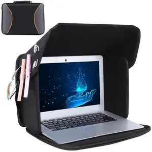 LOTCAIN Laptop Sun Shade Laptop Sun Glare Shield Privacy Screen Hood Lightweight Laptop Sunshade Bag for Working Outside Portable Shield Cover 12-14'' (Patent Pending)