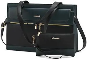 Laptop Bag for Women Leather Laptop Tote Bag Large Computer Bag Waterproof Business Office Work Bag