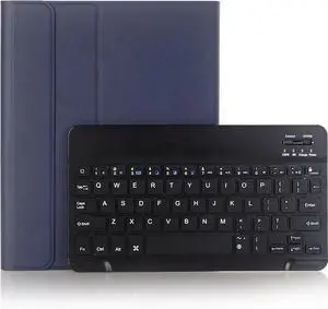 Lrufodya Keyboard Case for iPad Mini 5th & 4th Gen 7.9 Inch with Detachable Wireless Magnetic Keyboard and Pen Holder, Multi-Angle, Support 3 System for iPad Mini 3th, Mini 2 1 Generation (Blue)