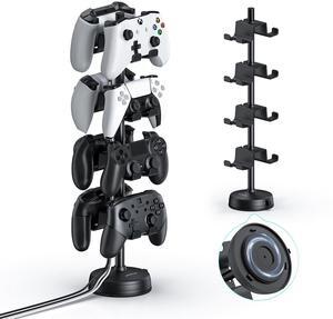 MANMUVIMO Headphone Controller Storage Holder for Desk 4 Tiers with Anti-Slip Stable Suction Cup, Controller Holder, Universal Gaming Desk Accessories for PS5/PS4/Xbox Series/Xbox One/Switch Pro