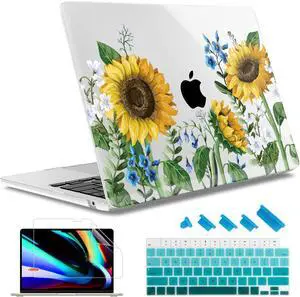 May Chen for M4 MacBook Air 13.6 Inch Case 2025 2024 2023 2022 Release Models: A3240 A3113 M3 A2681 M2, Plastic Hard Shell Case for MacBook Air 13.6" with Retina Display Fits Touch ID, Sunflower
