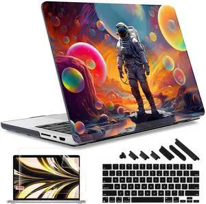 May Chen Case for M4 MacBook Pro 14 inch Case A3112 A3401 Max A3185, M3 A2918 A2992, M2 A2779 M1 A2442, 2024 2023 2022 2021 Release, Plastic Hard Shell with Keyboard Cover, Astronaut
