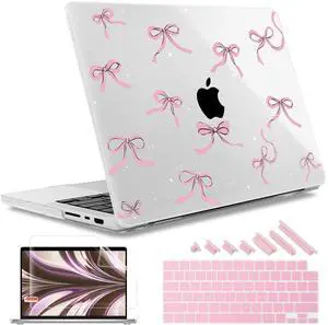 May Chen Case for M4 MacBook Pro 16 inch A3403 Max A3186, M3 A2991 M2 A2780 M1 A2485 Pro Max 2024 2023 2022 2021 Release, Plastic Hard Shell Case with Screen Pretector&Keyboard Cover, Star Bows