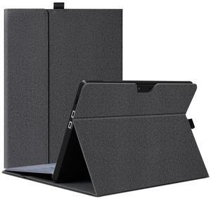 Megoo Surface Pro X Case Cover for Microsoft Surface Pro X 13" with Stylus Pen Holder Multiple Angle Adjustment Folio Stand Protective Case (Black Gray)