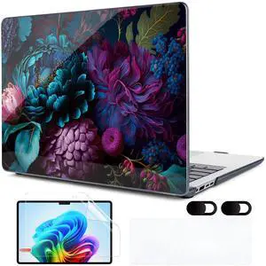 MEEgoodo Case for Microsoft Surface Laptop 13.8 inch Touchscreen 2024 (7th Edition),Clear Cover Fit Model 2036,Laptop Hard Shell with Keyboard & Webcam Cover &Screen Protector,Beautiful Fantasy Flower