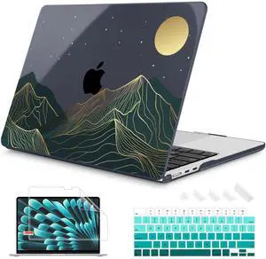 Mektron Designed for 2025/2024/2023 MacBook Air 15 INCH M4 A3241 /M3 A3114 /M2 A2941 Case, Printed Plastic Hard Shell Cover with 15.3" Liquid Retina Display Touch ID, Abstract Mountain C112