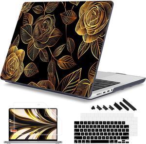 Mektron Case for 2024 MacBook Pro 16" M4 A3403 A3186 Fits M3 A2991 M2 A2780 M1 A2485 (2021/2033) Pro/Max Chips with Touch ID, Hard Shell Plastic Laptop Cover Keyboard Cover, Luxury Roses