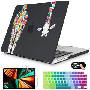 Mektron Case for MacBook Pro 16" M4 A3403 A3186 M3 A2991 M2 A2780 M1 A2485 (2021/2023/2024) Pro/Max with Touch ID, Hard Shell Plastic Laptop Cover Keyboard Cover Screen Protector, Black