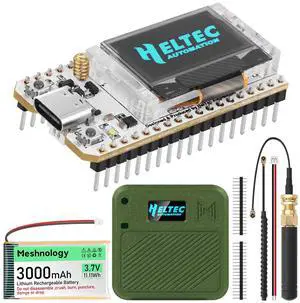 ESP32 LoRa V3 Development Board with 915MHz Antennas + 3000mAh Battery + Meshtastic Case, ESP32-S3 SX1262 CP2102 Integrated WiFi Bluetooth OLED Display for Arduino LoRaWAN IOT (N32 Version, Green)