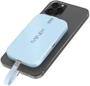 MINIX Magnetic M.2 2230 NVMe SSD Encosure Supports iPhone 15/16 Pro Max ProRes, Type C USB 2.0 Audio Port, Compatible with iPad Pro, MacBook, Laptop,PD 60W Max, External SSD Case