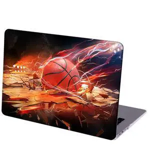 MINGDAO Case Compatible with MacBook Pro 13 inch, Hard Protective Shell with Keyboard Cover (M1 A2338 A2289 A2251 A2159 A1989 A1706 A1708, 2016-2020 Release) - Fire Basketball