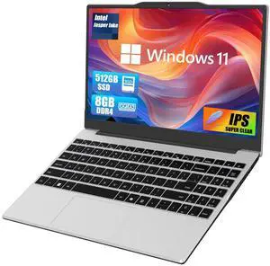 Molegar 2025 New Portable Laptop,Student and Business,14" FHD IPS Display,Quad-Core N5095 Processor,8GB DDR4 RAM,512GB PCIe SSD,Numeric Keypad,2.4/5G WiFi,38WH Battery,Webcam,Mini HDMI,USB(Silver)