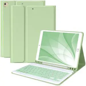 Keyboard Case for iPad 10.2" 9th 8th 7th Generation, with Detachable Bluetooth Keyboard and Pencil Holder, for iPad 10.2 Inch/iPad Air 10.5"(3rd Gen)/iPad Pro 10.5 in, Auto Sleep/Wake Function (Green)