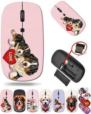 maizi MacBook Mouse Wireless for Computer Laptop PC MacBook, MacBook Mice Wireless MKADAU Bernese Mountain Dogs 2.4G Portable with USB Receiver Manufacturered in USA