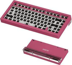 NLOFIN Custom Mechanical Keyboard Base,Modular Aluminum Keyboard Base, RGB Backlighting Suitable for Win/Mac/Gaming (Pink)